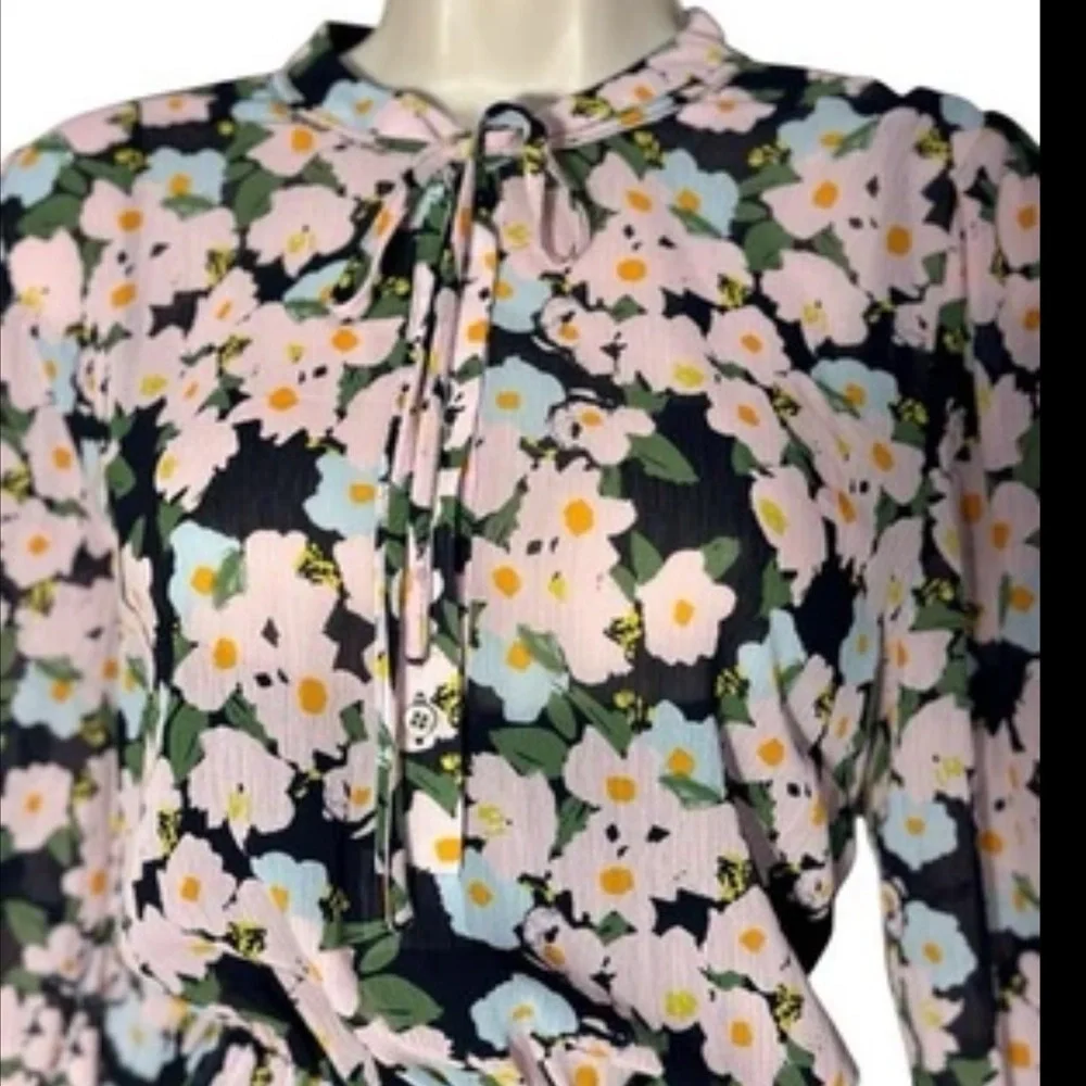 J.Crew Mercantile Drapey Tie Front Floral Dress Elastic Waist Size Small NEW